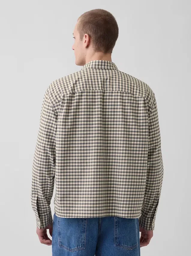 Camisas Oxford de corte relajado y largo corto con dobladillo recto