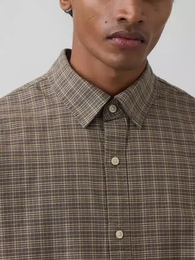 Camisas Oxford de corte relajado y largo corto con dobladillo recto