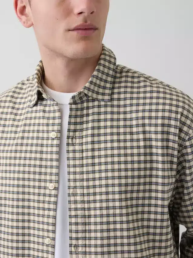 Camisas Oxford de corte relajado y largo corto con dobladillo recto