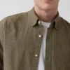 Camisas Oxford de corte relajado y largo corto con dobladillo recto