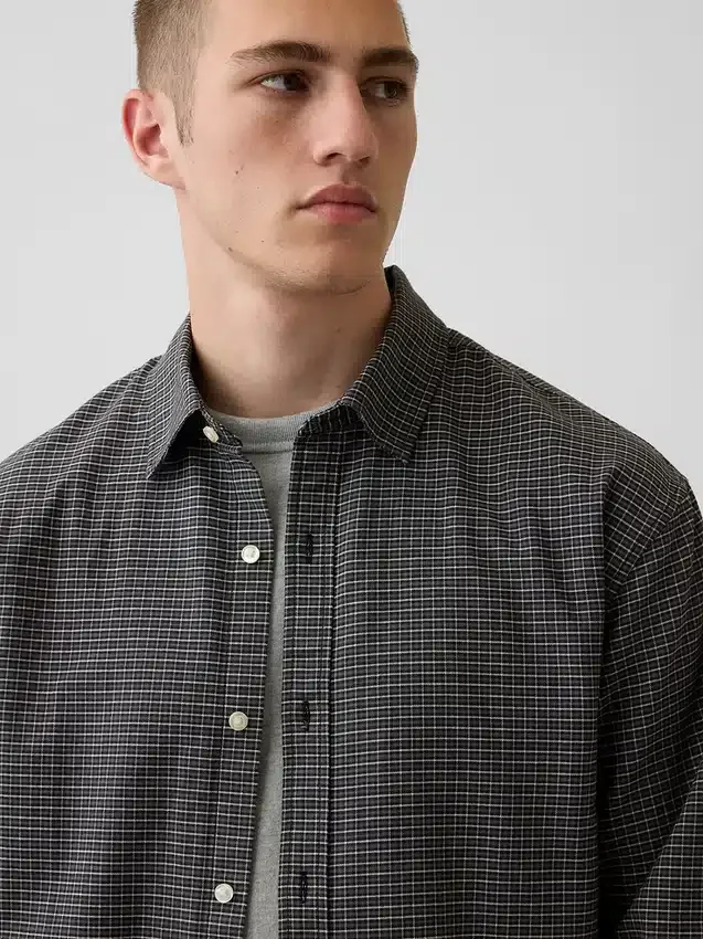 Camisas Oxford de corte relajado y largo corto con dobladillo recto