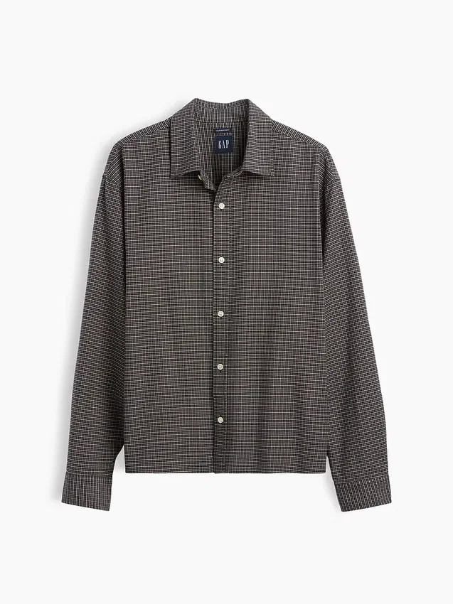 Camisas Oxford de corte relajado y largo corto con dobladillo recto