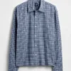 Camisas Oxford de corte relajado y largo corto con dobladillo recto