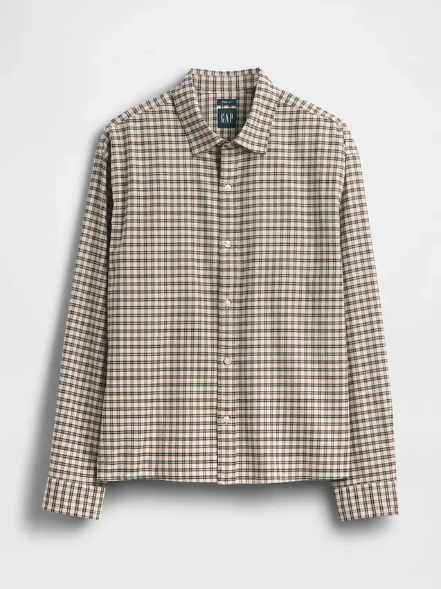 Camisas Oxford de corte relajado y largo corto con dobladillo recto
