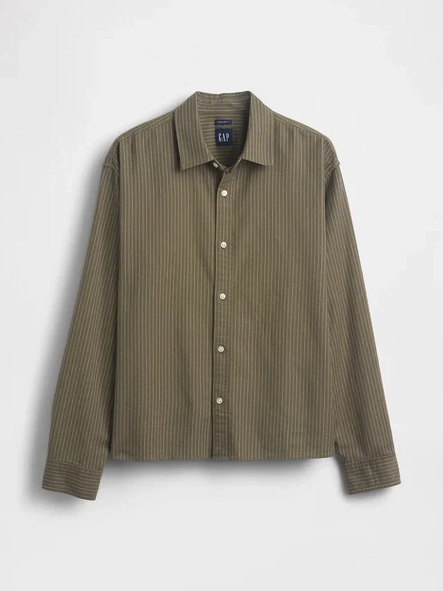 Camisas Oxford de corte relajado y largo corto con dobladillo recto