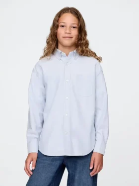 Camisas Oxford holgadas para uniforme infantil