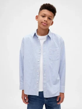 Camisas Oxford holgadas para uniforme infantil