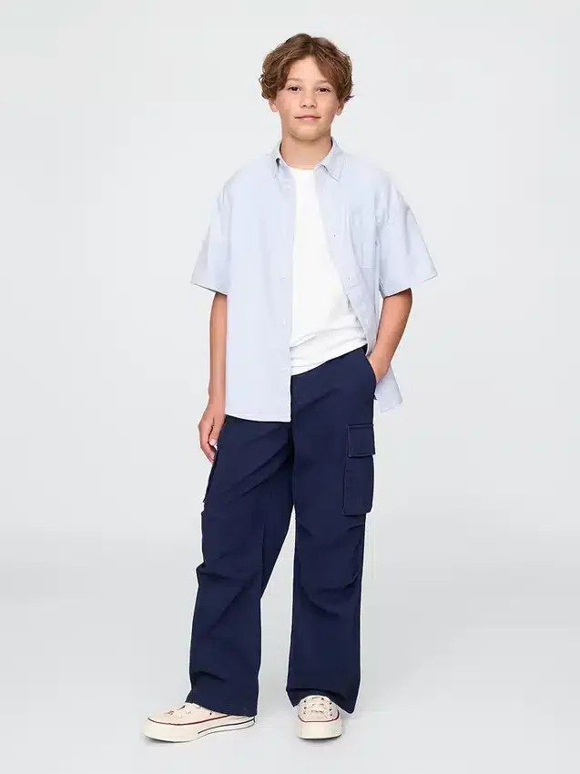 Camisas Oxford holgadas para uniforme infantil