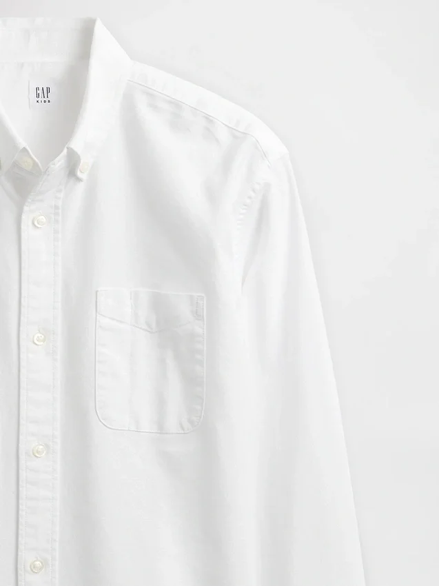 Camisas Oxford holgadas para uniforme infantil