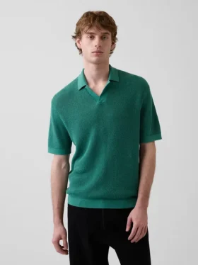 Camisas polo tipo camp de mezcla de lino