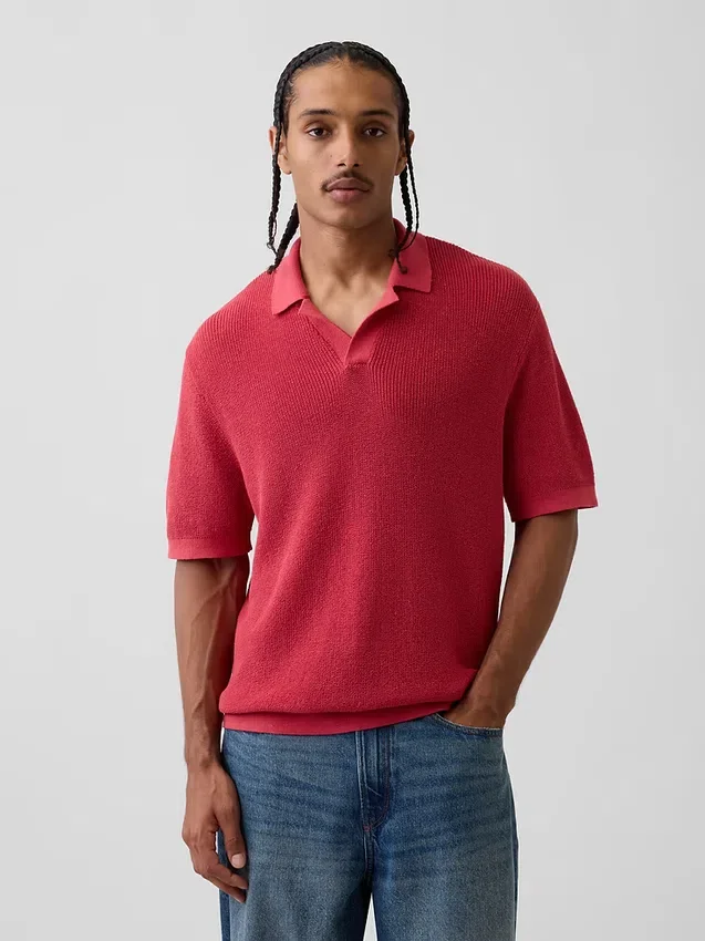 Camisas polo tipo camp de mezcla de lino