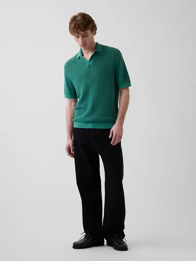 Camisas polo tipo camp de mezcla de lino