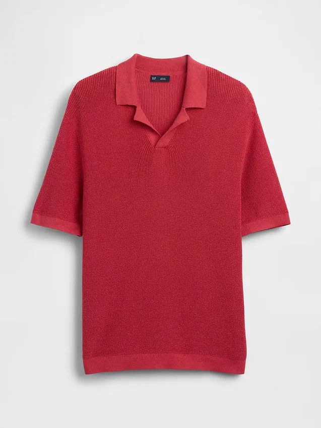 Camisas polo tipo camp de mezcla de lino