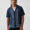 Camisas tipo jersé con cuello «Camp» a rayas