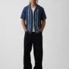 Camisas tipo jersé con cuello «Camp» a rayas