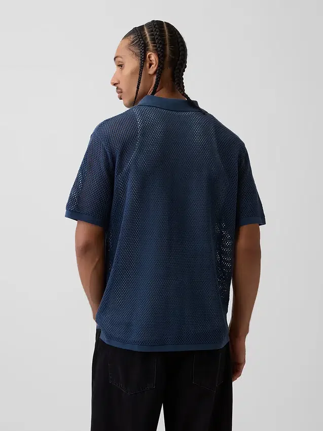 Camisas tipo jersé con cuello «Camp» a rayas