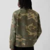 Camisas utilitarias de lona de mezclilla con estampado de camuflaje