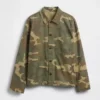 Camisas utilitarias de lona de mezclilla con estampado de camuflaje