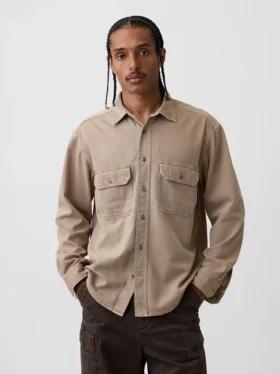 Camisas utilitarias holgadas de mezclilla ultrasuaves