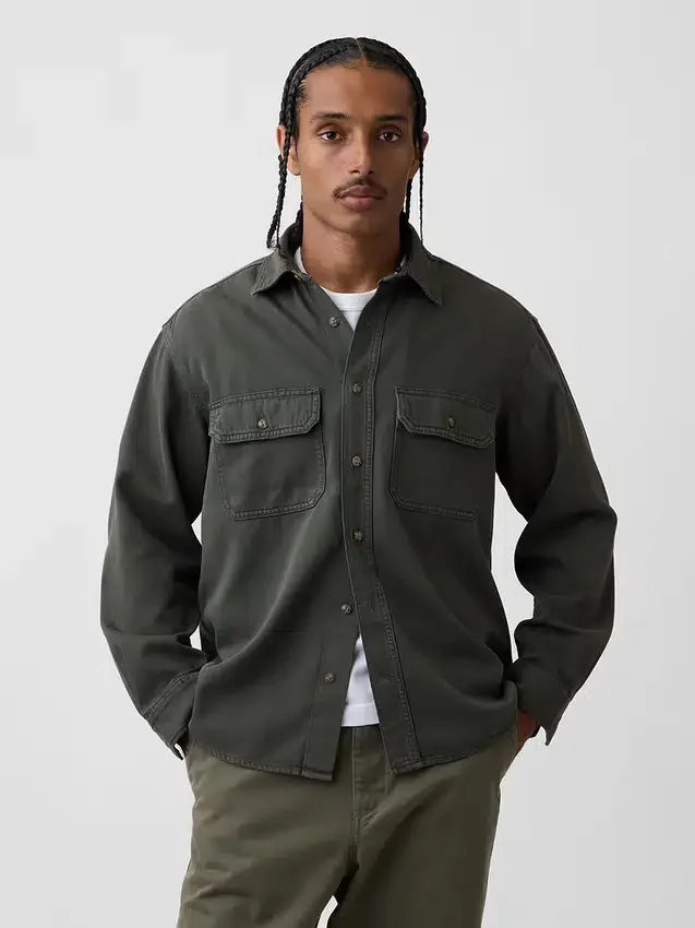 Camisas utilitarias holgadas de mezclilla ultrasuaves