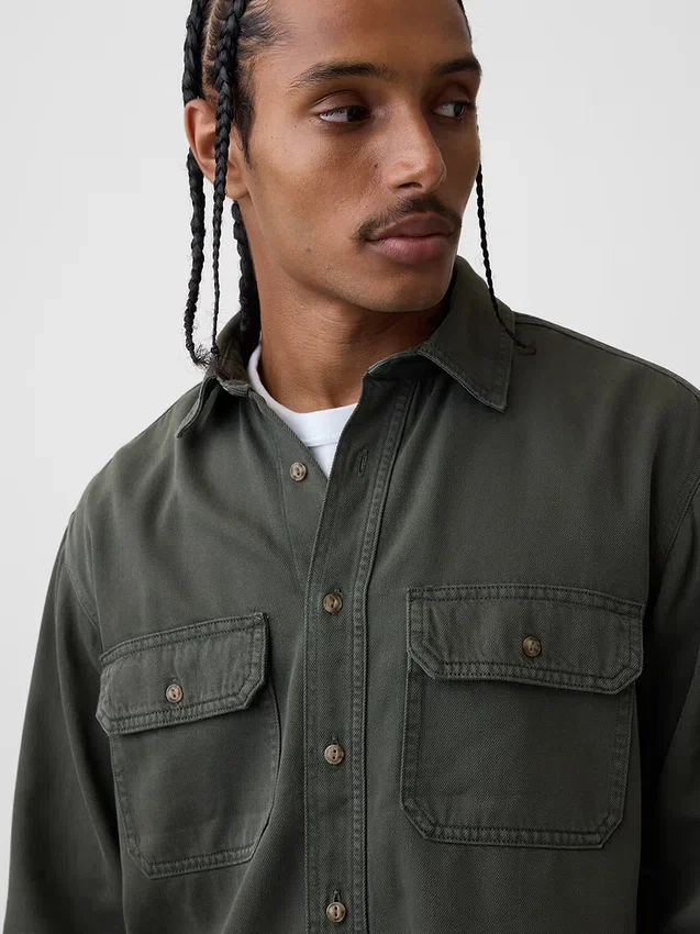 Camisas utilitarias holgadas de mezclilla ultrasuaves