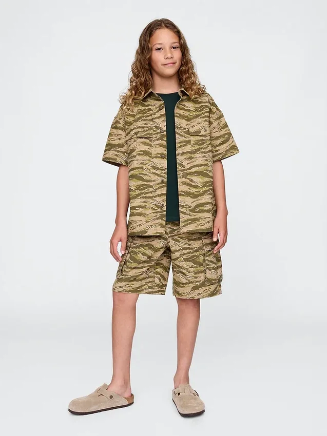 Camisas utilitarias para niños de tela ripstop