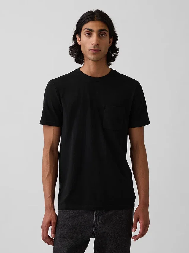 Camiseña con bolsillo de algodón orgánico para adultos