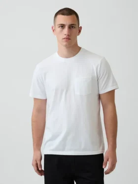 Camiseña con bolsillo de algodón orgánico para adultos