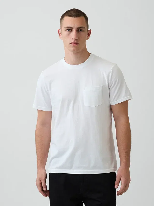 Camiseña con bolsillo de algodón orgánico para adultos