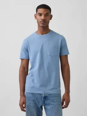 Camiseña con bolsillo de algodón orgánico para adultos