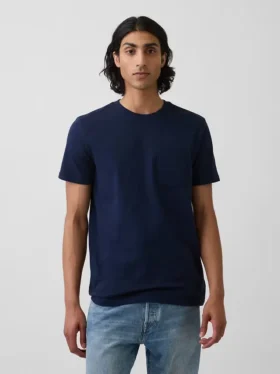 Camiseña con bolsillo de algodón orgánico para adultos