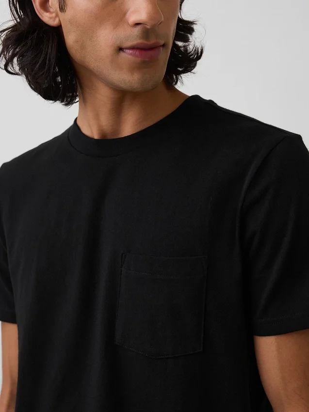 Camiseña con bolsillo de algodón orgánico para adultos