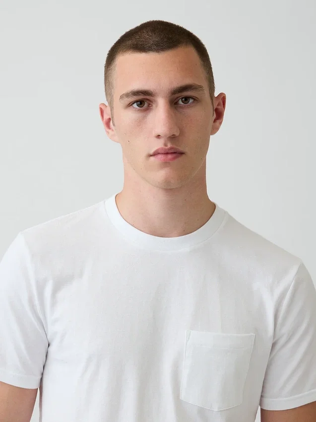 Camiseña con bolsillo de algodón orgánico para adultos