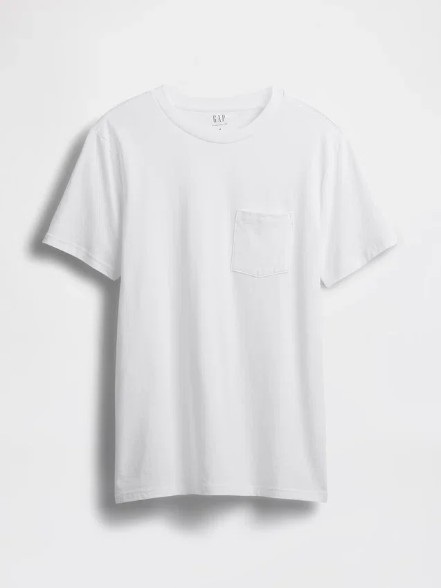 Camiseña con bolsillo de algodón orgánico para adultos
