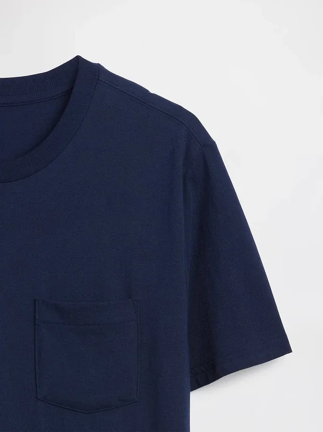 Camiseña con bolsillo de algodón orgánico para adultos