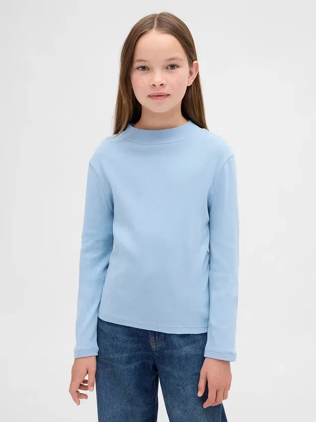 Camiseña de cuello alto acanalado para niños