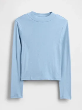Camiseña de cuello alto acanalado para niños