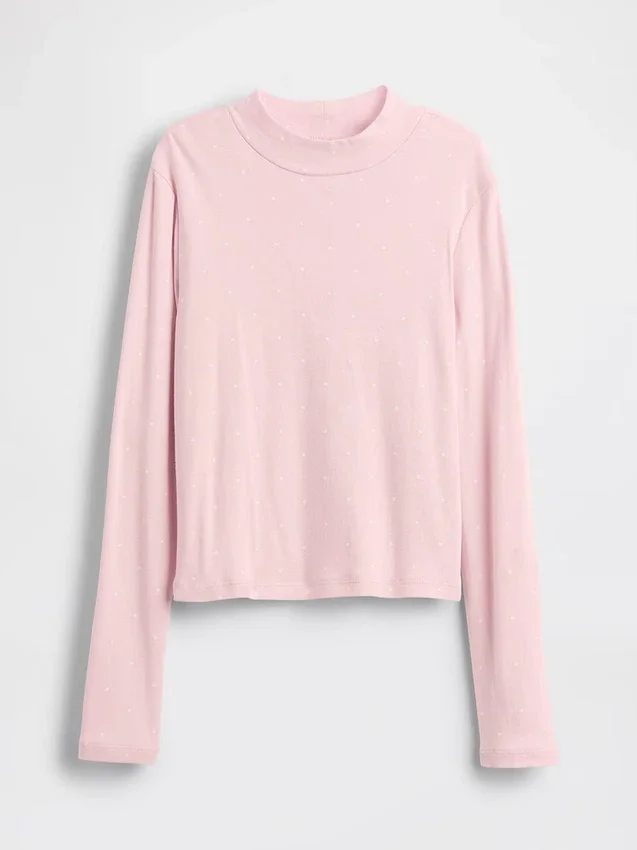 Camiseña de cuello alto acanalado para niños