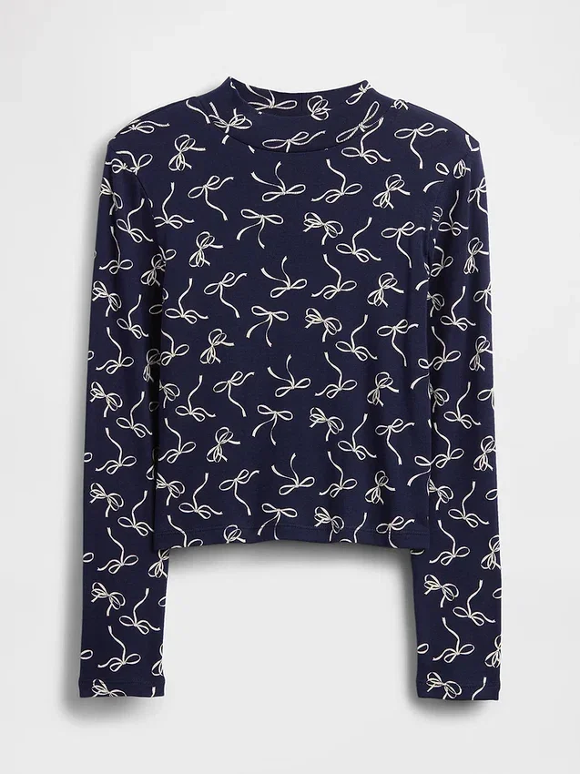Camiseña de cuello alto acanalado para niños