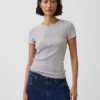 Camiseña de cuello redondo con punto pointelle