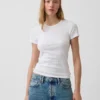 Camiseña de cuello redondo con punto pointelle