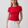 Camiseña de cuello redondo con punto pointelle