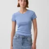 Camiseña de cuello redondo con punto pointelle