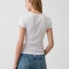 Camiseña de cuello redondo con punto pointelle