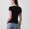 Camiseña de cuello redondo con punto pointelle