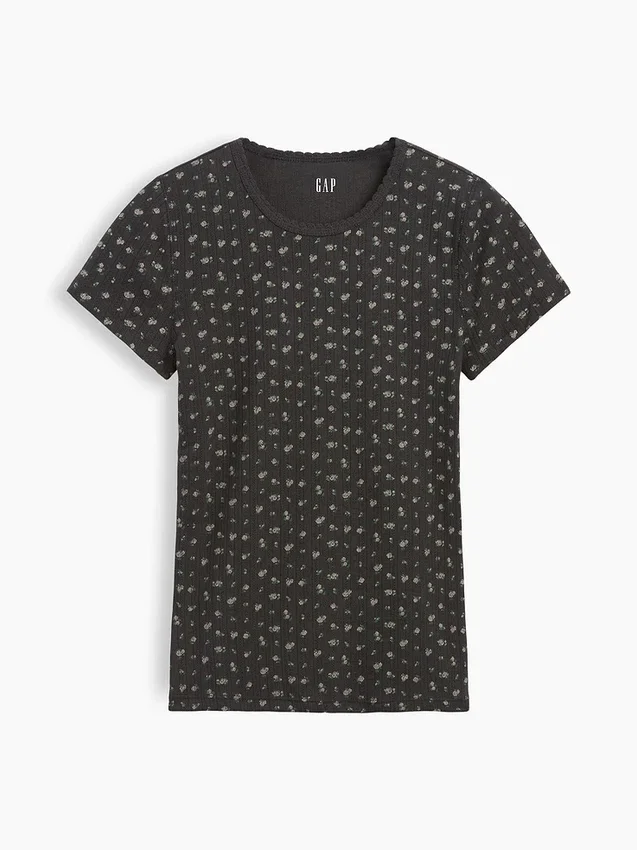 Camiseña de cuello redondo con punto pointelle