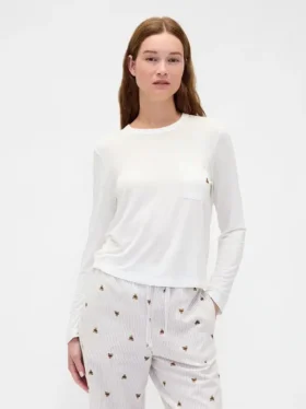 Camiseña de pijama con bolsillo de modal supersuave