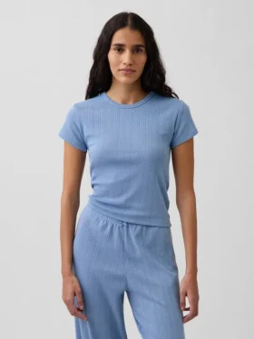 Camiseña de pijama de punto Pointelle