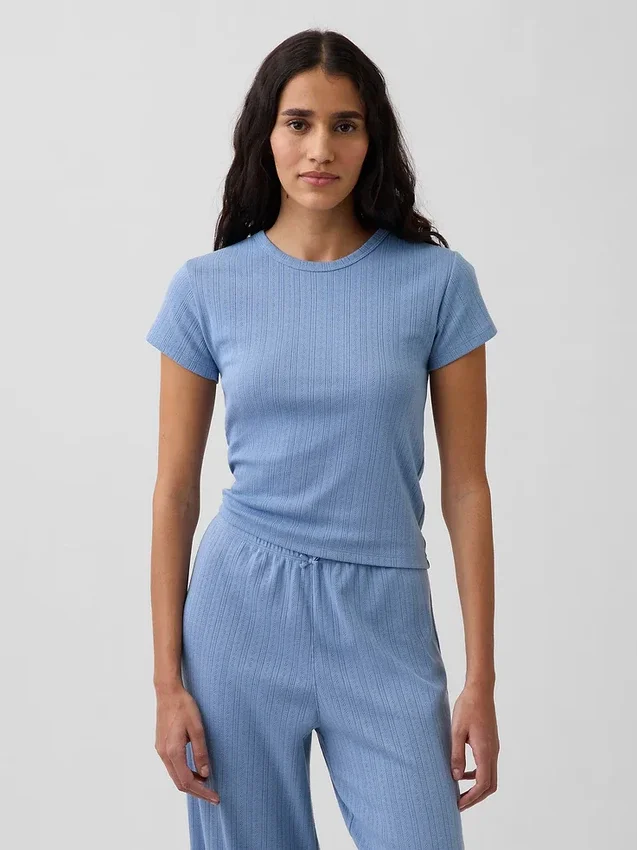 Camiseña de pijama de punto Pointelle