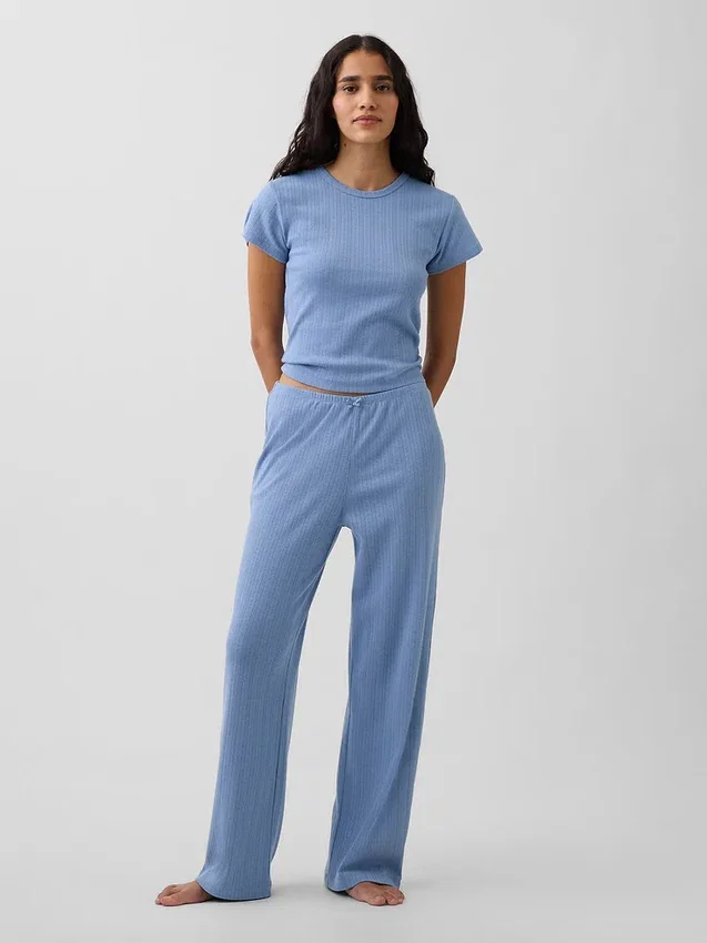 Camiseña de pijama de punto Pointelle